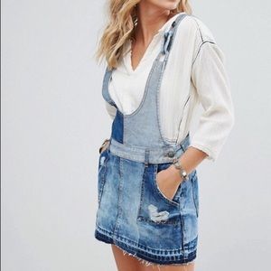 Free People Denim Overall Dress